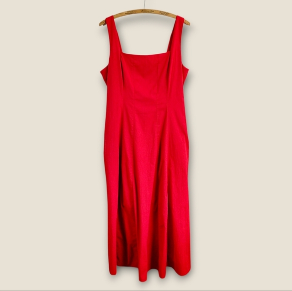NWT ABERCROMBIE & FITCH Tik Tok Fave MILA Fit Flare Red Midi Dress XL TALL New - Picture 4 of 13